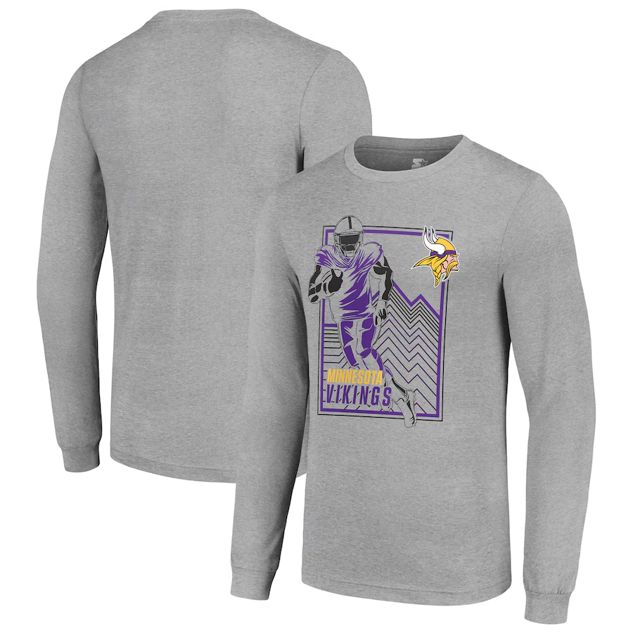 Men Minnesota Vikings grey 2024 NFL Long sleeve T Shirts